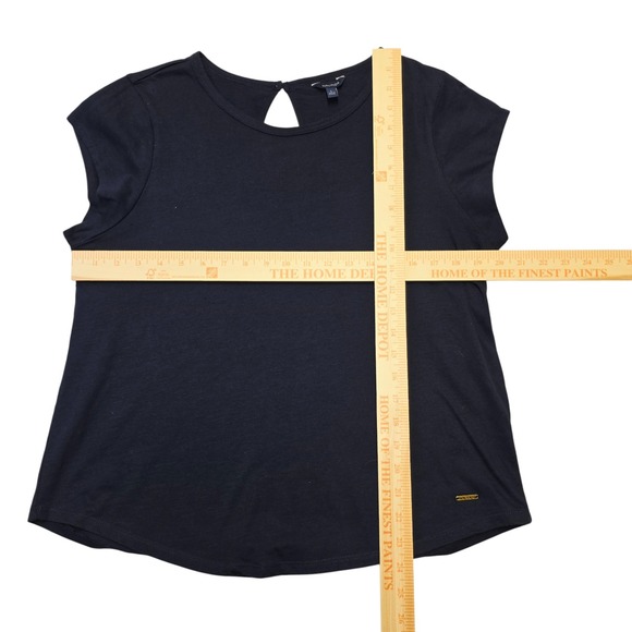 Nautica‎ Womens Top Navy Blue Sleeveless Crew Neck Casual Blouse Keyhole L - Picture 8 of 8